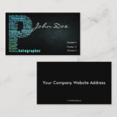 Carte de visite typographique de photographie (Devant / Derrière)