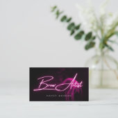 Carte de visite typographique néon rose pour artis (Debout devant)