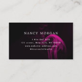 Carte de visite typographique néon rose pour artis (Dos)