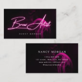 Carte de visite typographique néon rose pour artis (Devant / Derrière)