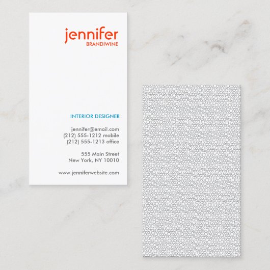 CARTE DE VISITE TYPOGRAPHIQUE PEBBLES (Devant / Derrière)