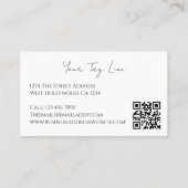Carte De Visite Typography 4 Photo Template Personalized QR Code (Dos)