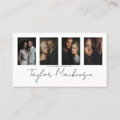 Carte De Visite Typography 4 Photo Template Personalized QR Code (Devant)