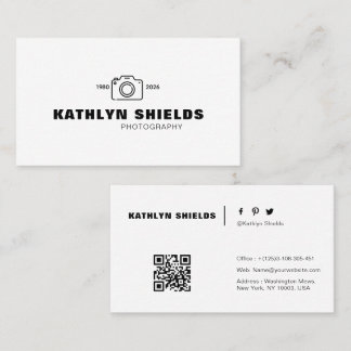 Carte De Visite Typography moderne photographe minimaliste