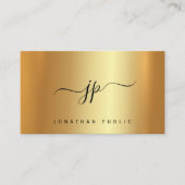 Carte De Visite Typography Monogram Gold Premium Silk Luxurious (Devant)