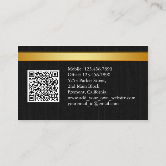 Carte De Visite Uber Driver Modern Gold Border Referral QR CODE (Dos)