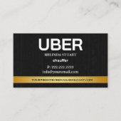 Carte De Visite Uber Driver Modern Gold Border Referral QR CODE (Devant)