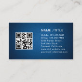 Carte De Visite Uber Driver Taxi Limo Cool Blue Metal QR Code (Dos)