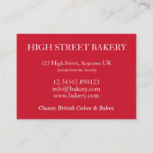 Carte De Visite UK British Christmas Cake Shop Bakery Food (Dos)