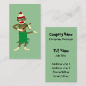 Carte De Visite Ukulélé de singe de chaussette (Devant / Derrière)