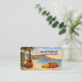 Carte de visite Ukulele Guitare et Uke (Debout devant)