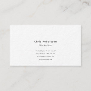Carte De Visite Ultra-Épais Blanc Noir Premium Modifiable Chic