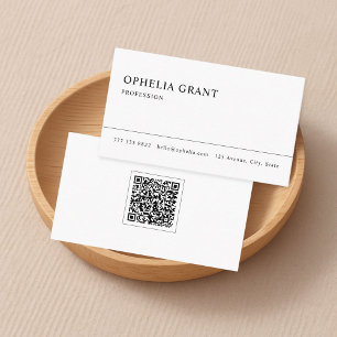 Carte De Visite Ultra Minimaliste   Code QR Moderne