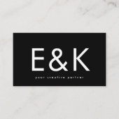 Carte De Visite Ultra moderne Gras Grand Monogramme Noir (Devant)