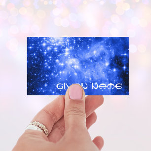 Carte De Visite Ultramarine Bleu Étoiles Céleste Photo