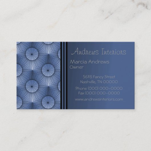 Carte de visite ultramoderne, bleu électrique (Devant)