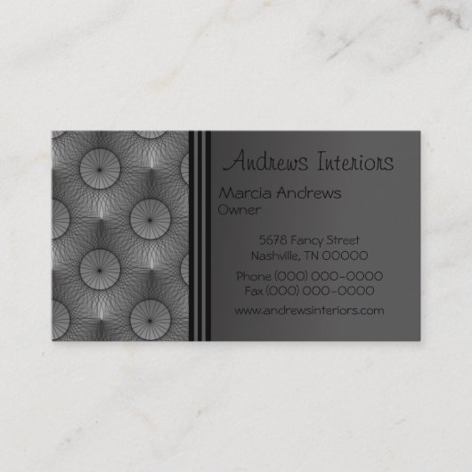 Carte de visite ultramoderne, Gris métallique (Devant)