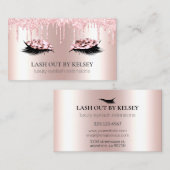 Carte De Visite Un artiste de maquillage lèche le Rose quartz rose (Devant / Derrière)