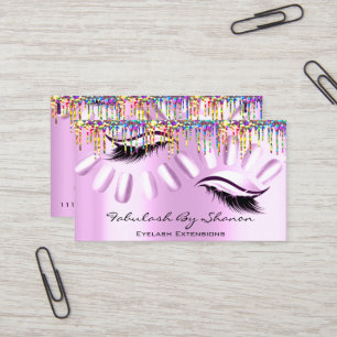 Carte De Visite Un artiste maquillage cloue les gouttes d'Eyelash