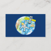 Carte De Visite Un astronaute amusant dans l'espace et la bande de (Dos)