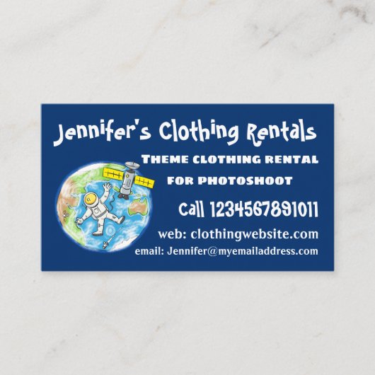 Carte De Visite Un astronaute amusant dans l'espace et la bande de (Devant)