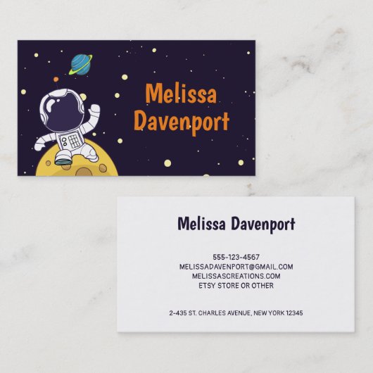 Carte De Visite Un astronaute flotte dans l'espace (Devant / Derrière)