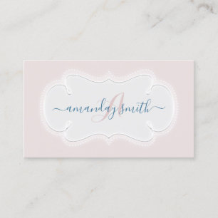 Carte De Visite Un blogueur de Monogramme Pink Blush Influencer Ba