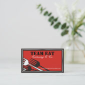 Carte De Visite Un bon nombre de dîner dinant des fourchettes (Debout devant)