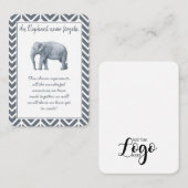 Carte De Visite Un cadeau pour l'amitié des éléphants - Gardiens s (Devant / Derrière)