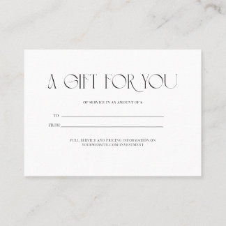 Carte De Visite Un cadeau pour vous