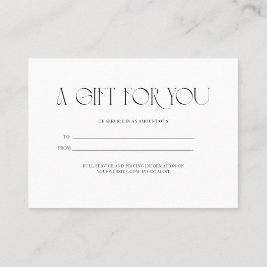 Carte De Visite Un cadeau pour vous (Dos)