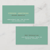 Carte De Visite Un cadre professionnel turquoise et moderne (Devant / Derrière)