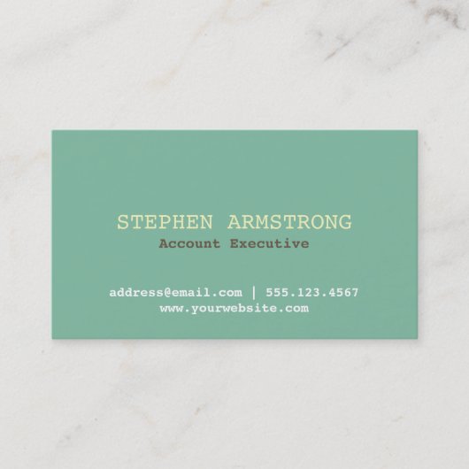 Carte De Visite Un cadre professionnel turquoise et moderne (Devant)