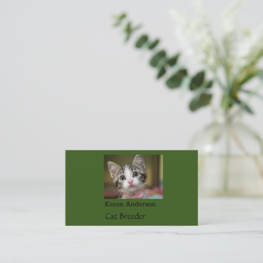 Carte De Visite Un chaton mignon aux yeux verts (Debout devant)