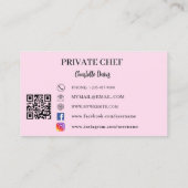 Carte De Visite Un chef privé slogan photo rose amour code QR (Dos)