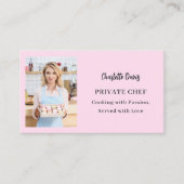 Carte De Visite Un chef privé slogan photo rose amour code QR (Devant)