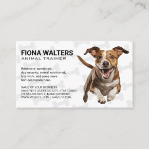 Carte De Visite Un chien joyeux qui court