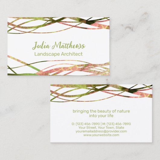 Carte De Visite Un Cool unique Design de la nature Design (Devant / Derrière)