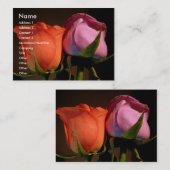 Carte De Visite Un couple de rose (Devant / Derrière)