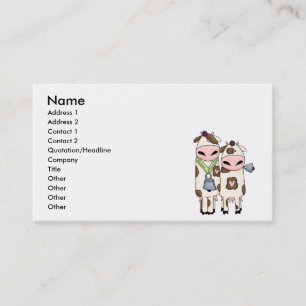 Carte De Visite un couple de vaches moo mignonnes