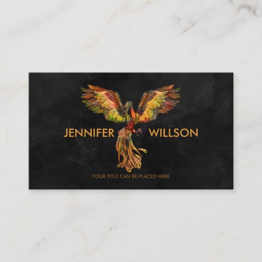 Carte De Visite Un feu mythique augmente Phoenix Bird (Devant)