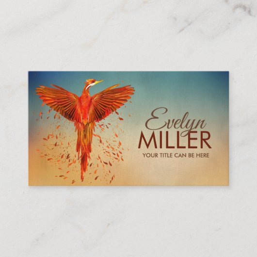 Carte De Visite Un feu mythique augmente Phoenix Bird (Devant)
