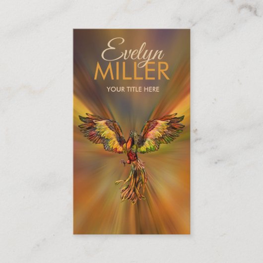 Carte De Visite Un feu mythique augmente Phoenix Bird (Devant)