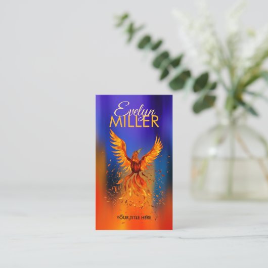 Carte De Visite Un feu mythique augmente Phoenix Bird (Debout devant)