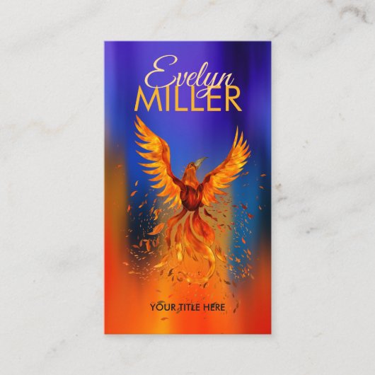 Carte De Visite Un feu mythique augmente Phoenix Bird (Devant)