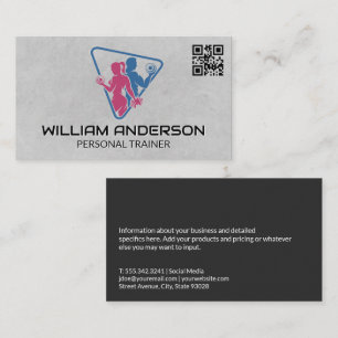 Carte De Visite Un homme et une femme qui travaillent   Code QR