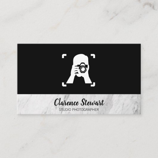 Carte De Visite Un homme prend le logo de la photo (Devant)