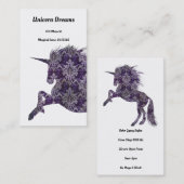 Carte De Visite Un Joli Boho Violet Unicorn (Devant / Derrière)