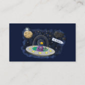 Carte De Visite Un joli poisson heureux dans l'espace dessin animé (Dos)