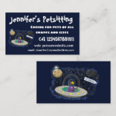 Carte De Visite Un joli poisson heureux dans l'espace dessin animé (Devant / Derrière)